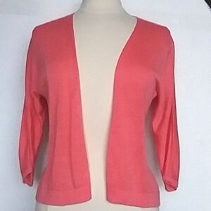 J. Jill Cardigan Linen Summer Business Casual Coral XS